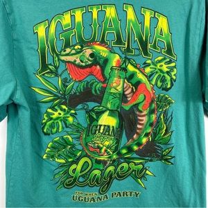 Iguana Lager T-Shirt Pocket Tee Uguana Party Brewery Beer Bar Party Adult Medium